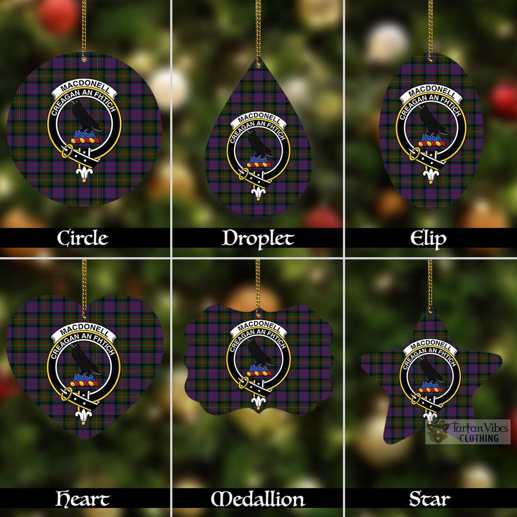 Tartan Vibes Clothing MacDonell (McDonell) Tartan Christmas Aluminium Ornament with Family Crest