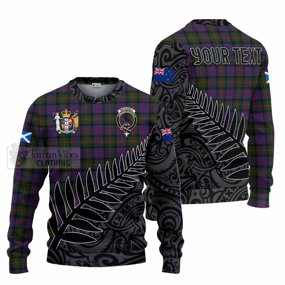 Tartan Vibes Clothing MacDonell (McDonell) Crest Tartan Knitted Sweater with New Zealand Silver Fern Half Style