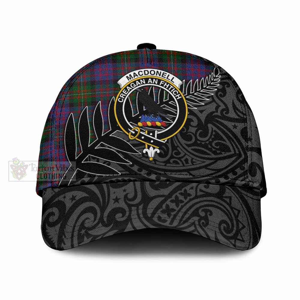 Tartan Vibes Clothing MacDonell (McDonell) Tartan Classic Cap with New Zealand Silver Fern Half Style