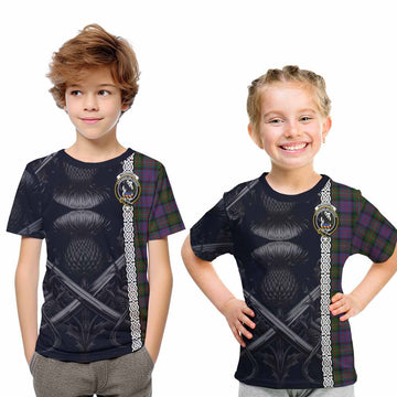 MacDonell (McDonell) Tartan Kid T-Shirt with Family Crest Cross Sword Thistle Celtic Vibes Youth XL Size14 - Tartan Vibes Clothing