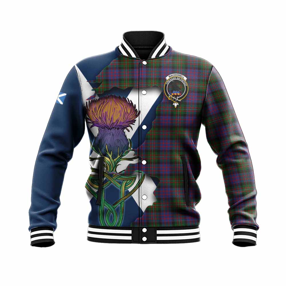 MacDonell (McDonell) Tartan Family Crest Baseball Jacket Scottish Thistle Celtic Inspired Unisex - Tartan Vibes Clothing