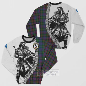 MacDonell (McDonell) Tartan Clan Crest Sweatshirt with Highlander Warrior Celtic Style