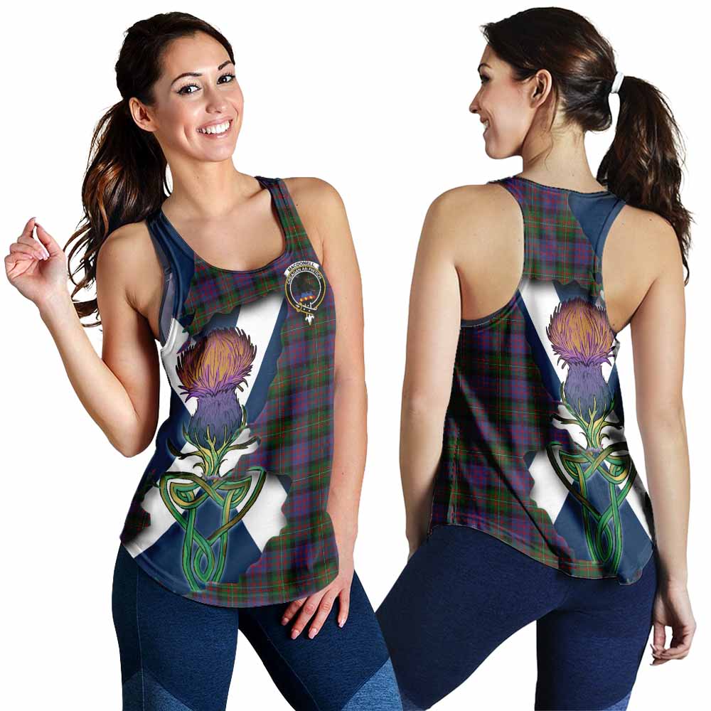 MacDonell (McDonell) Tartan Family Crest Women's Racerback Tanks Scottish Thistle Celtic Inspired 4XL - Tartan Vibes Clothing