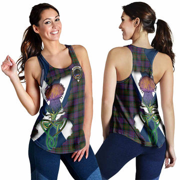 MacDonell (McDonell) Tartan Family Crest Women's Racerback Tanks Scottish Thistle Celtic Inspired 4XL - Tartan Vibes Clothing