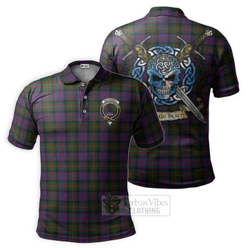 MacDonell (McDonell) Tartan Polo Shirt with Family Crest Celtic Skull Style