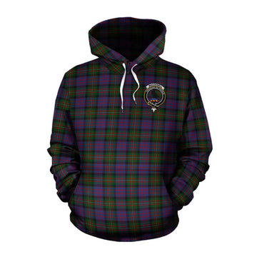 MacDonell (McDonell) Tartan Cotton Hoodie with Family Crest and Bearded Skull Holding Bottles of Whiskey Pullover Hoodie XS - Tartan Vibes Clothing