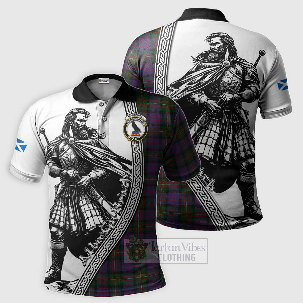 Tartan Vibes Clothing MacDonell (McDonell) Tartan Clan Crest Polo Shirt with Highlander Warrior Celtic Style