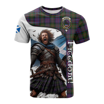 MacDonell (McDonell) Crest Tartan Cotton T-shirt Inspired by the Freedom of Scottish Warrior