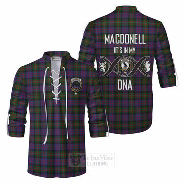 MacDonell (McDonell) Tartan Ghillie Kilt Shirt with Family Crest DNA In Me Style