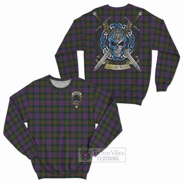 MacDonell (McDonell) Tartan Sweatshirt with Family Crest Celtic Skull Style