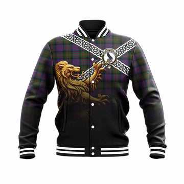 MacDonell (McDonell) Crest Tartan Baseball Jacket with Golden Lion Emblem Celtic Style Unisex - Tartan Vibes Clothing