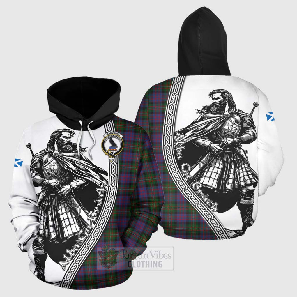 Tartan Vibes Clothing MacDonell (McDonell) Tartan Clan Crest Hoodie with Highlander Warrior Celtic Style