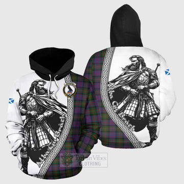 MacDonell (McDonell) Tartan Clan Crest Hoodie with Highlander Warrior Celtic Style