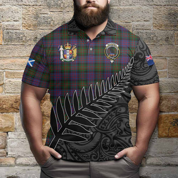 MacDonell (McDonell) Crest Tartan Polo Shirt with New Zealand Silver Fern Half Style