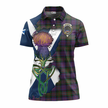 MacDonell (McDonell) Tartan Family Crest Women's Polo Shirt Scottish Thistle Celtic Inspired Women - Tartan Vibes Clothing
