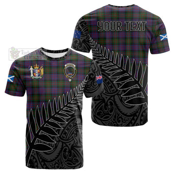 MacDonell (McDonell) Crest Tartan Cotton T-shirt with New Zealand Silver Fern Half Style