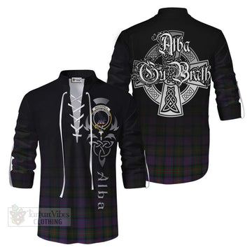 MacDonell (McDonell) Tartan Ghillie Kilt Shirt Featuring Alba Gu Brath Family Crest Celtic Inspired