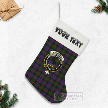 MacDonell (McDonell) Tartan Family Crest Christmas Stocking with Personalized Text