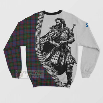 MacDonell (McDonell) Tartan Clan Crest Sweatshirt with Highlander Warrior Celtic Style