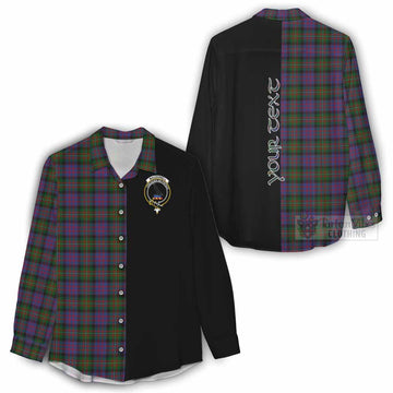 MacDonell (McDonell) Tartan Women's Casual Shirt with Family Crest and Half Of Me Style