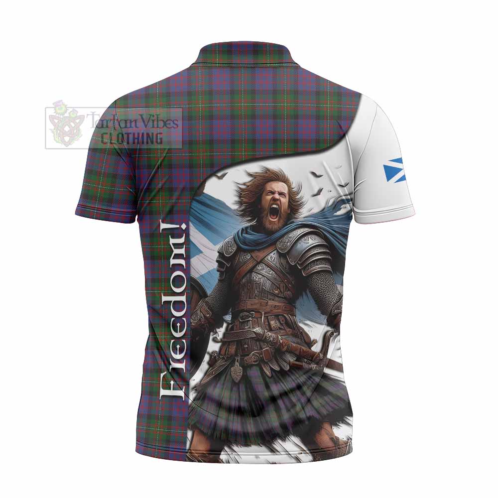 Tartan Vibes Clothing MacDonell (McDonell) Crest Tartan Zipper Polo Shirt Inspired by the Freedom of Scottish Warrior