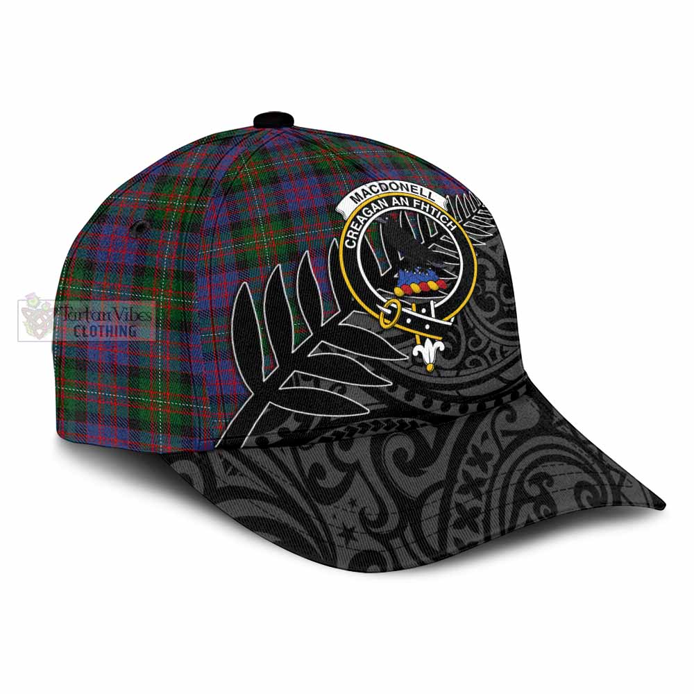 Tartan Vibes Clothing MacDonell (McDonell) Tartan Classic Cap with New Zealand Silver Fern Half Style