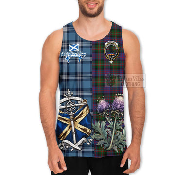 MacDonell (McDonell) Tartan Men's Tank Top Happy St. Andrew's Day Half Tartan Style