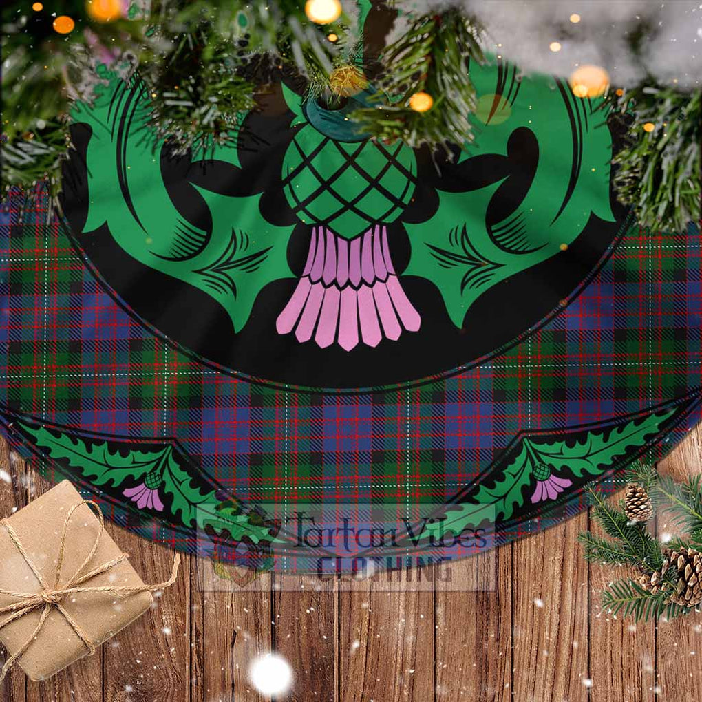 Tartan Vibes Clothing MacDonell (McDonell) Tartan Christmas Tree Skirt Scottish Thistle Style