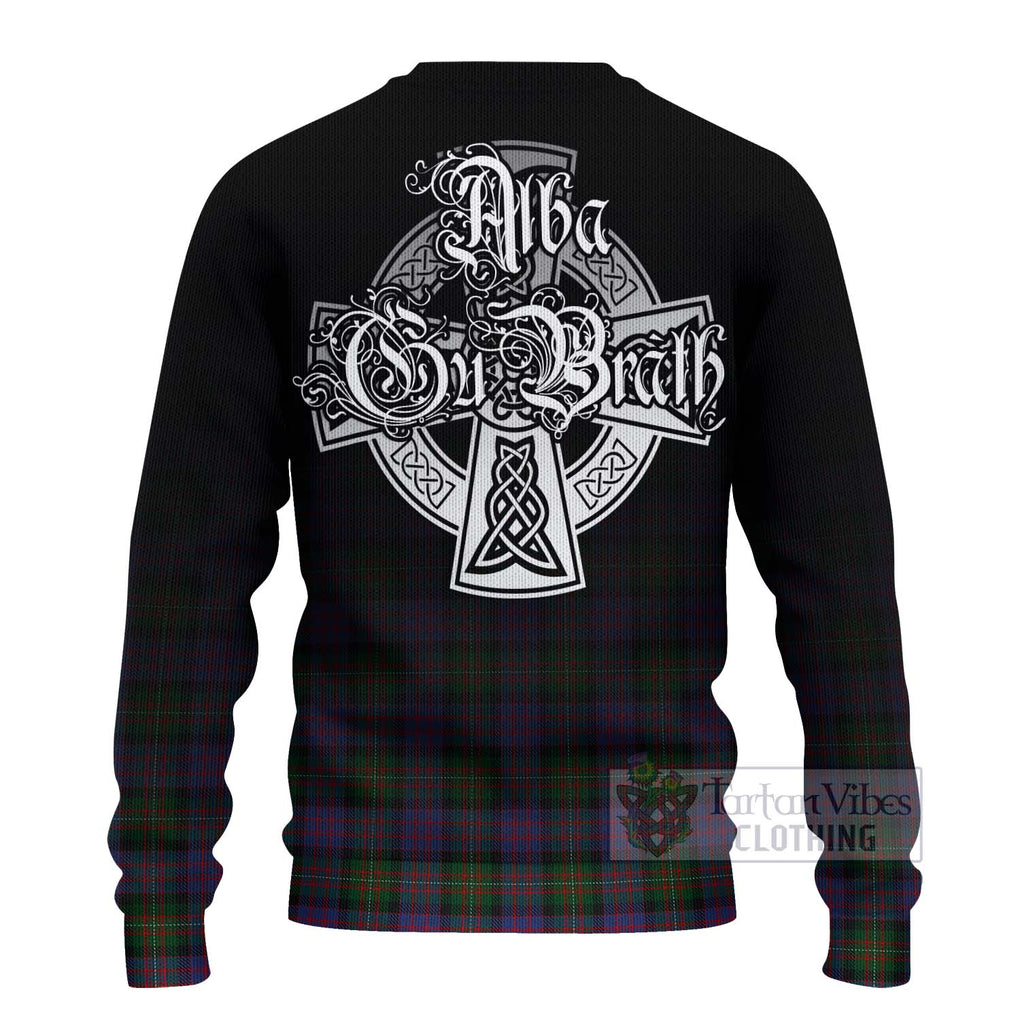 Tartan Vibes Clothing MacDonell (McDonell) Tartan Knitted Sweater Featuring Alba Gu Brath Family Crest Celtic Inspired