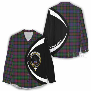 MacDonell (McDonell) Tartan Women's Casual Shirt with Family Crest Circle Style