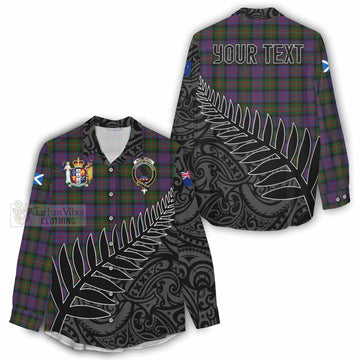 MacDonell (McDonell) Crest Tartan Women's Casual Shirt with New Zealand Silver Fern Half Style