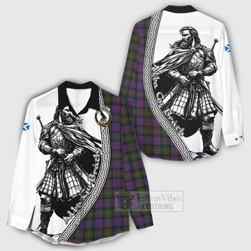 MacDonell (McDonell) Tartan Clan Crest Women's Casual Shirt with Highlander Warrior Celtic Style