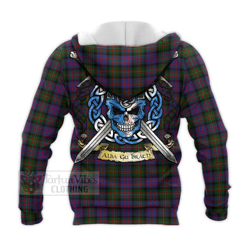 MacDonell (McDonell) Tartan Knitted Hoodie with Family Crest Celtic Skull Style