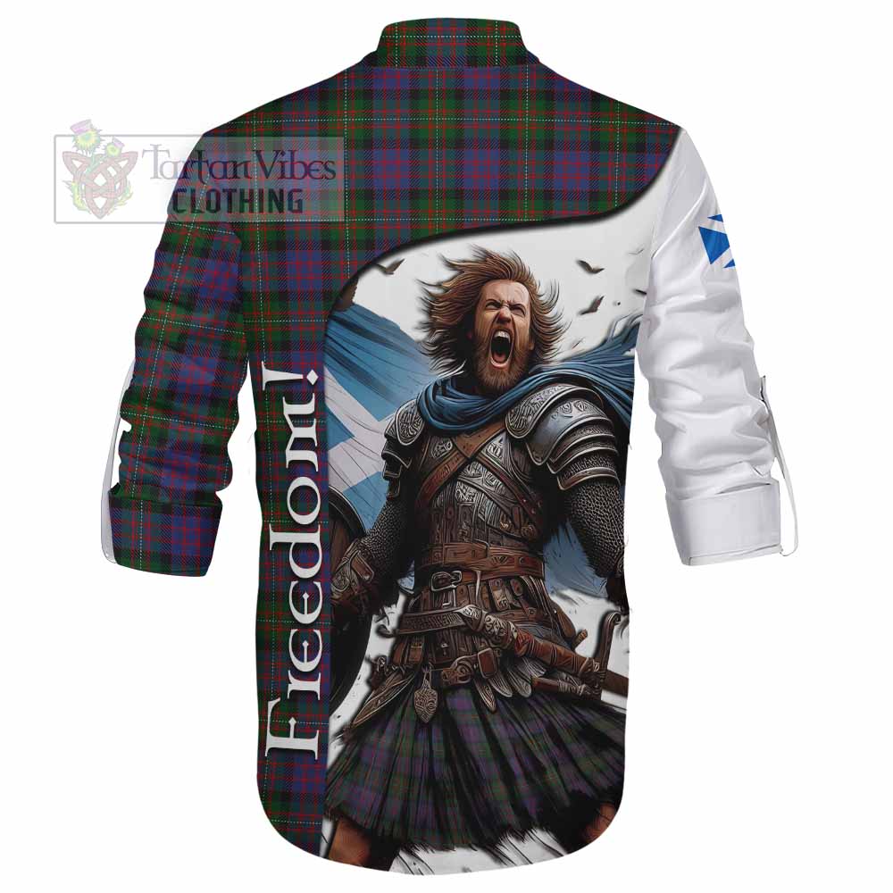 Tartan Vibes Clothing MacDonell (McDonell) Crest Tartan Ghillie Kilt Shirt Inspired by the Freedom of Scottish Warrior