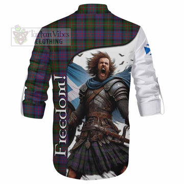 MacDonell (McDonell) Crest Tartan Ghillie Kilt Shirt Inspired by the Freedom of Scottish Warrior