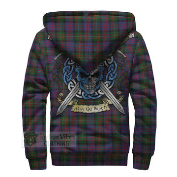 MacDonell (McDonell) Tartan Sherpa Hoodie with Family Crest Celtic Skull Style