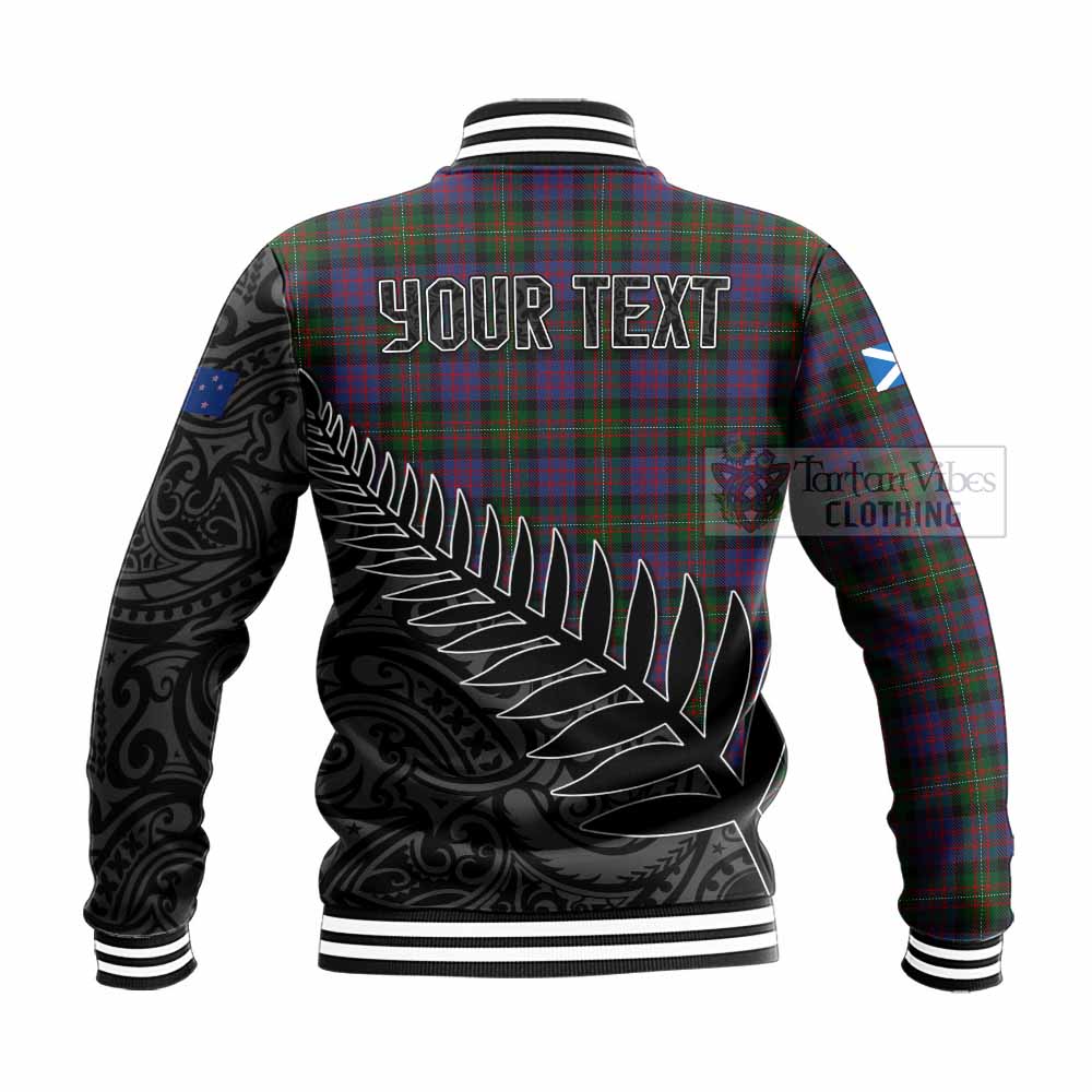 Tartan Vibes Clothing MacDonell (McDonell) Crest Tartan Baseball Jacket with New Zealand Silver Fern Half Style