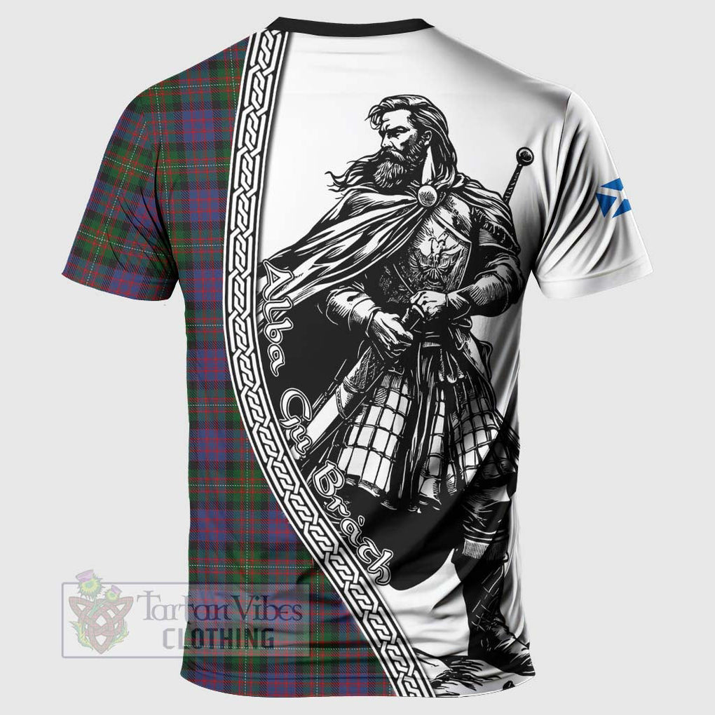 Tartan Vibes Clothing MacDonell (McDonell) Tartan Clan Crest T-Shirt with Highlander Warrior Celtic Style