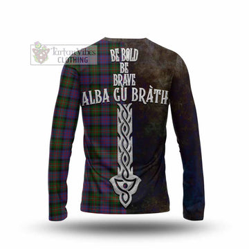 MacDonell (McDonell) Tartan Family Crest Long Sleeve T-Shirt Alba Gu Brath Be Brave Lion Ancient Style - Tartan Vibes Clothing
