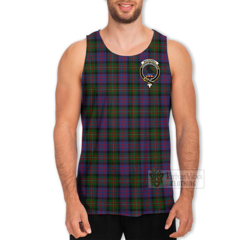 Tartan Vibes Clothing MacDonell (McDonell) Tartan Men's Tank Top with Family Crest Celtic Skull Style