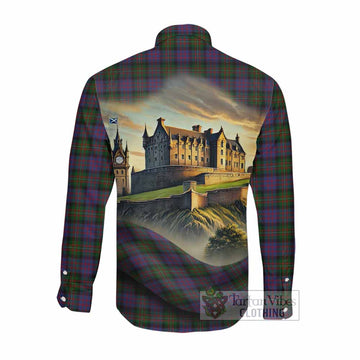 MacDonell (McDonell) Tartan Family Crest Long Sleeve Button Shirt with Scottish Ancient Castle Style Men's Shirt - Tartan Vibes Clothing