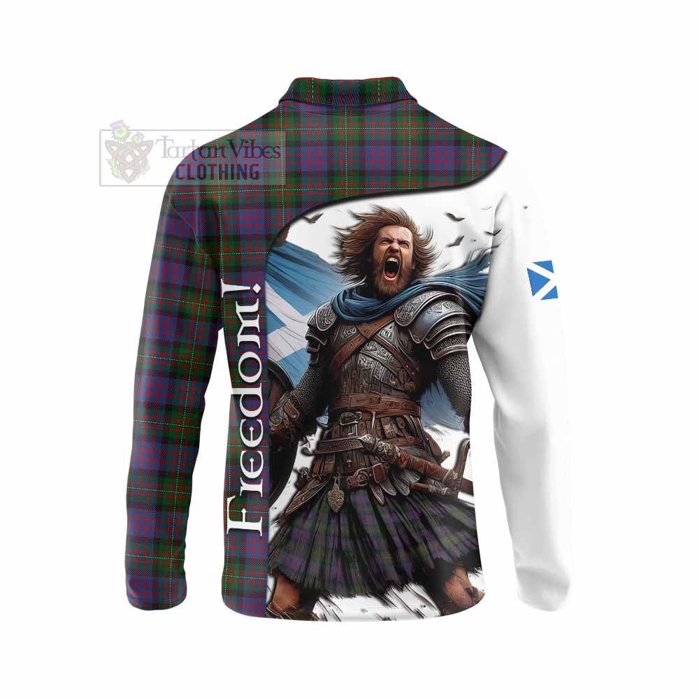 Tartan Vibes Clothing MacDonell (McDonell) Crest Tartan Long Sleeve Polo Shirt Inspired by the Freedom of Scottish Warrior