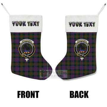 MacDonell (McDonell) Tartan Family Crest Christmas Stocking with Personalized Text