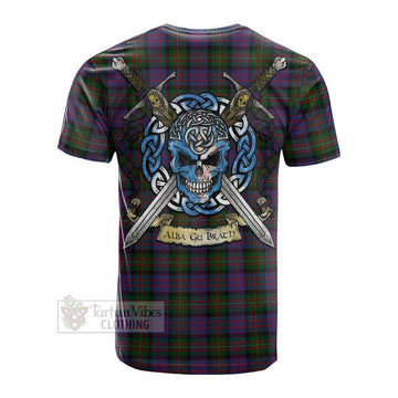 MacDonell (McDonell) Tartan Cotton T-shirt with Family Crest Celtic Skull Style