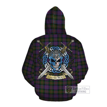 MacDonell (McDonell) Tartan Cotton Hoodie with Family Crest Celtic Skull Style Pullover Hoodie - Tartan Vibes Clothing