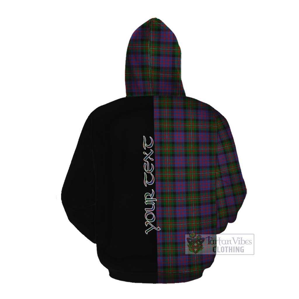 Tartan Vibes Clothing MacDonell (McDonell) Tartan Cotton Hoodie with Family Crest and Half Of Me Style