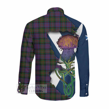 MacDonell (McDonell) Tartan Family Crest Long Sleeve Button Shirt Scottish Thistle Celtic Inspired Men's Shirt - Tartan Vibes Clothing