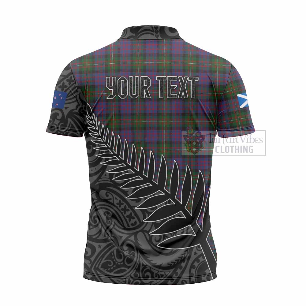 Tartan Vibes Clothing MacDonell (McDonell) Crest Tartan Zipper Polo Shirt with New Zealand Silver Fern Half Style