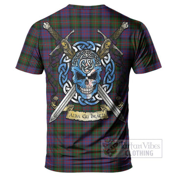 MacDonell (McDonell) Tartan T-Shirt with Family Crest Celtic Skull Style