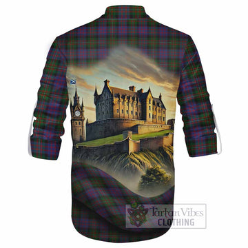 MacDonell (McDonell) Tartan Family Crest Ghillie Kilt Shirt with Scottish Ancient Castle Style - Tartan Vibes Clothing